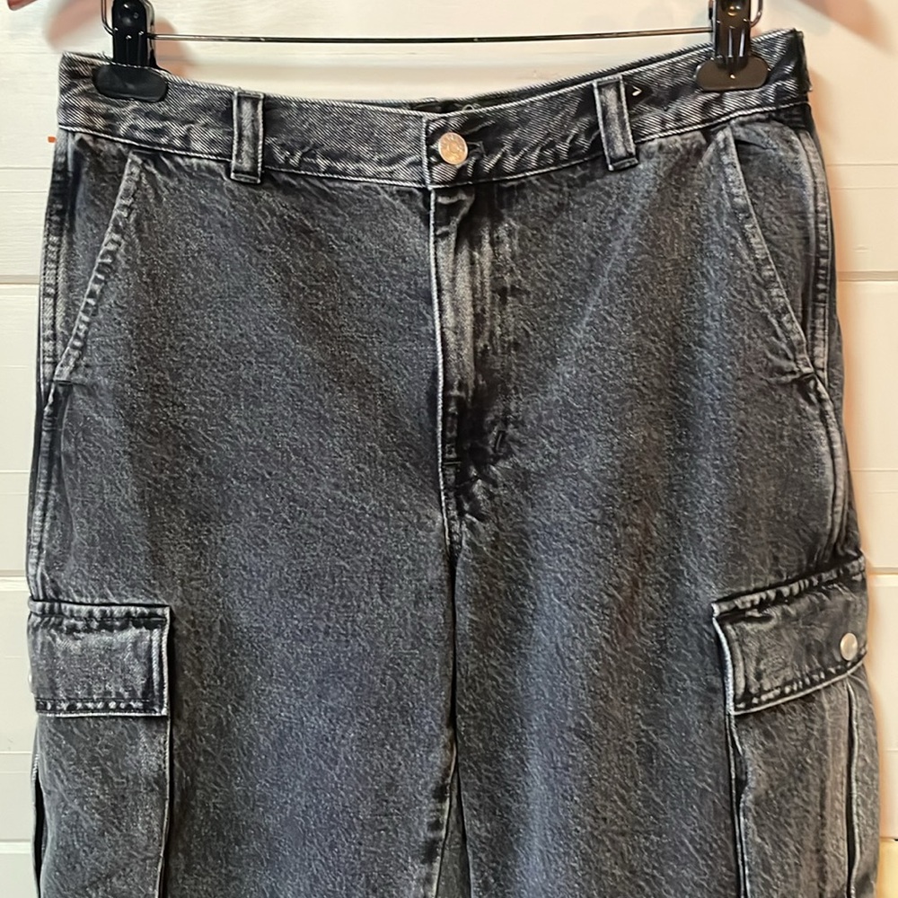 Madewell Low Slung Cargo Black Wash Denim Jeans Size 27. - Picture 8 of 15
